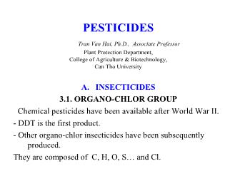 Báo cáo Nghiên cứu khoa học Pesticides