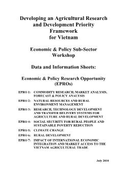 Báo cáo Nghiên cứu khoa học The developing an agricultural research and development priority framework for Vietnam