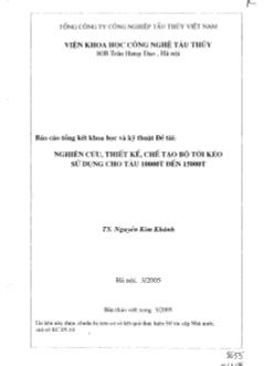 Báo cáo Nghiên cứu, thiết kế, chế tạo bộ tời kéo sử dụng cho tàu 10000T đến 15000T