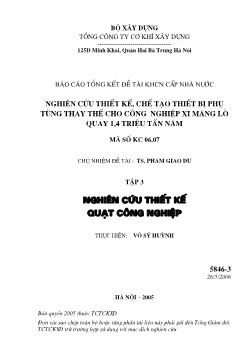 Báo cáo Nghiên cứu thiết kế quạt công nghiệp