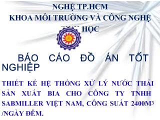 Báo cáo Thiết kế hệ thống xử lý nước thải sản xuất bia cho công ty TNHH Sabmiller Việt Nam, công suất 2400m3- Ngày đêm