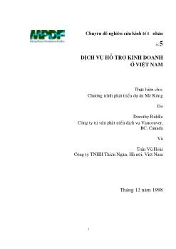 Chuyên đề Nghiên cứu kinh tế tư nhân: Dịch vụ hỗ trợ kinh doanh ở Việt Nam