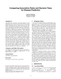 Đề tài Comparing Association Rules and Decision Trees for Disease Prediction