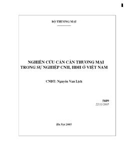 Đề tài Nghiên cứu cán cân thương mại trong sự nghiệp hiện đại hóa, công nghiệp hóa ở Việt Nam