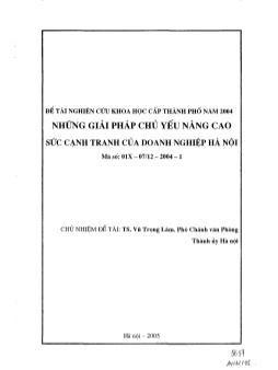 Đề tài Những giải pháp chủ yếu nâng cao sức cạnh tranh của doanh nghiệp Hà Nội