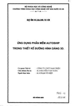 Đề tài Ứng dụng phần mềm Autoship trong thiết kế đường hình dáng 3D