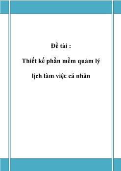 Đồ án Thiết kế phần mềm quảm lý lịch làm việc cá nhân