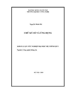 Khóa luận Chữ ký số và ứng dụng