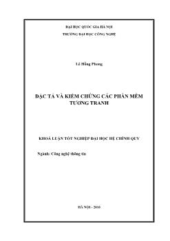 Khóa luận Đặc tả và kiểm chứng các phần mềm tương tranh