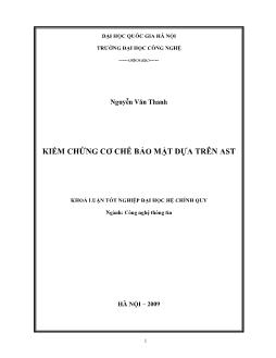 Khóa luận Kiểm chứng cơ chế bảo mật dựa trên AST