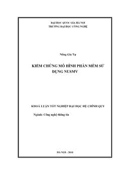 Khóa luận Kiểm chứng mô hình phần mềm sử dụng NUSMV