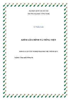 Khóa luận Kiểm lỗi chính tả Tiếng Việt