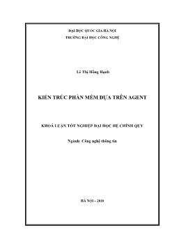 Khóa luận Kiến trúc phần mềm dựa trên agent - Lê Thị Hồng Hạnh