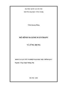 Khóa luận Mô hình maximum entropy và ứng dụng