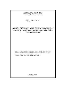 Khóa luận Nghiên cứu lập trình ứng dụng cho các thiết bị di động áp dụng cho bài toán campus guide