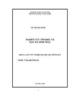 Khóa luận Nghiên cứu tìm hiểu về mật mã sinh trắc