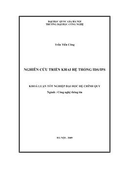 Khóa luận Nghiên cứu triển khai hệ thống IDS/LPS