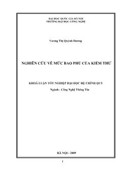 Khóa luận Nghiên cứu về mức bao phủ của kiểm thử