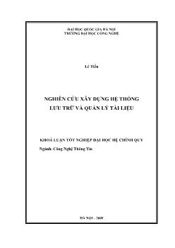 Khóa luận Nghiên cứu xây dựng hệ thống lưu trữ và quản lý tài liệu