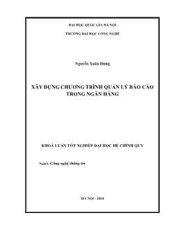 Khóa luận xây dựng chương trình quản lý báo cáo  trong ngân hàng