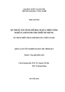 Khóa luận Xây dựng đồ họa 3d dựa trên công nghệ flash dành cho thiết bị nhúng kỹ thuật hiển thị flashvideo dựa trên gnash