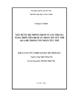 Khóa luận Xây dựng hệ thống dịch vụ giá trị gia tăng trên nền dịch vụ nhắn tin tức thì qua hệ thống tin nhắn tức thì