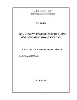 Khóa luận Xây dựng và đánh giá một hệ thống mô phỏng giao thông Việt Nam