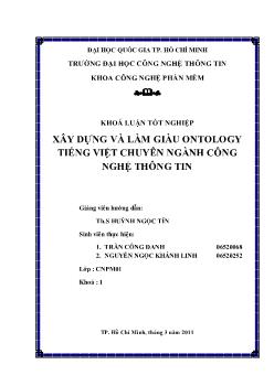 Khóa luận Xây dựng và làm giàu ontology tiếng Việt chuyên ngành công nghệ thông tin