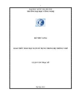 Luận văn Giao thức bảo mật h.235 sử dụng trong hệ thống voip