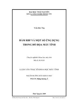 Luận văn Hàm rbf và một số ứng dụng trong đồ họa máy tính