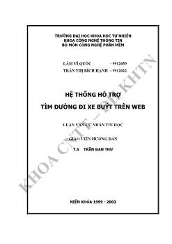 Luận văn Hệ thống hỗ trợ tìm đường đi xe buýt trên web