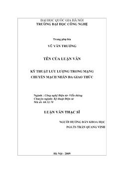 Luận văn Kỹ thuật lưu lượng trong mạng chuyển mạch nhãn đa giao thức