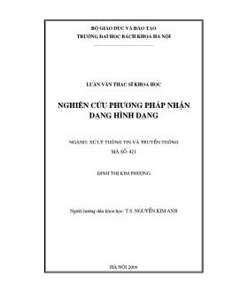 Luận văn Nghiên cứu phương pháp nhận dạng hình dạng