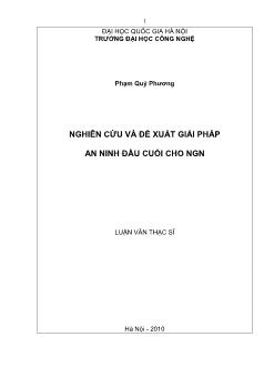 Luận văn Nghiên cứu và đề xuất giải pháp an ninh đầu cuối cho NGN