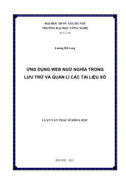 Luận văn Ứng dụng web ngữ nghĩa trong lưu trữ và quản lí các tài liệu số