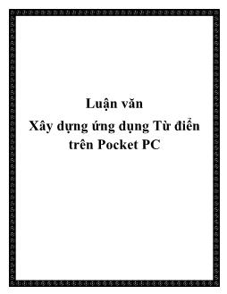 Luận văn Xây dựng ứng dụng Từ điển trên Pocket PC