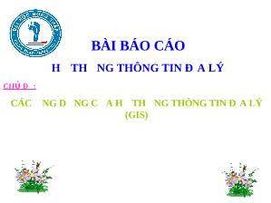 Báo cáo Các ứng dụng của hệ thống thông tin địa lý (GIS)