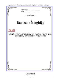 Báo cáo Nghiên cứu và triển khai hạ tầng kĩ thuật khoá công khai ở ủy ban nhân dân tỉnh - Thành phố