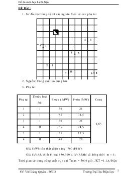 Đồ án Môn học Lưới điện