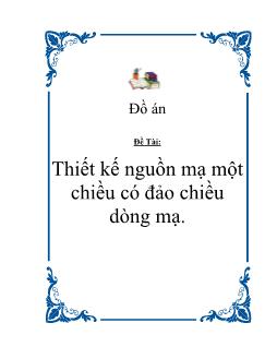 Đồ án Thiết kế nguồn mạ một chiều có đảo chiều dòng mạ