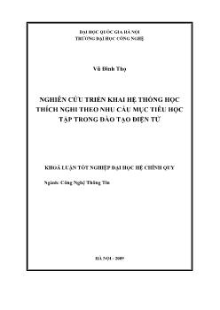 Khóa luận Nghiên cứu triển khai hệ thống học thích nghi theo nhu cầu mục tiêu học tập trong đào tạo điện tử