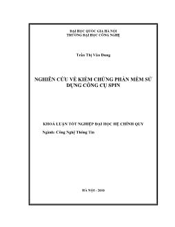 Khóa luận Nghiên cứu về kiểm chứng phần mềm sử dụng công cụ spin