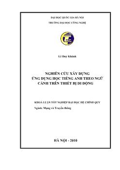 Khóa luận Nghiên cứu xây dựng ứng dụng học tiếng anh theo ngữ cảnh trên thiết bị di động