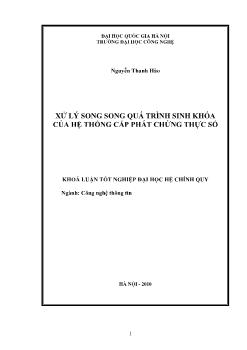 Khóa luận Xử lý song song quá trình sinh khóa của hệ thống cấp phát chứng thực số