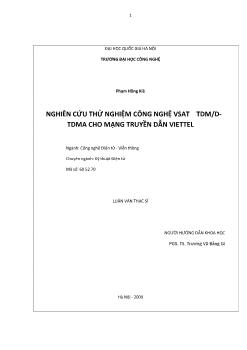 Luận văn Nghiên cứu thử nghiệm công nghệ VSAT TDM-DTDMA cho mạng truyền dẫn viettel