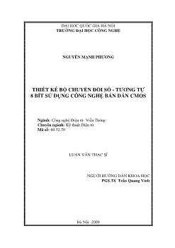 Luận văn Thiết kế bộ chuyển đổi số - tương tự 8 bít sử dụng công nghệ bán dẫn CMOS