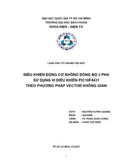 Luận văn Tốt nghiệp Điều khiển động cơ không đồng bộ 3 pha sử dụng vi điều khiển pic18f4431 theo phương pháp vector không gian