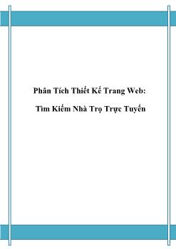 Phân tích thiết kế trang web Tìm kiếm nhà trọ trực tuyến