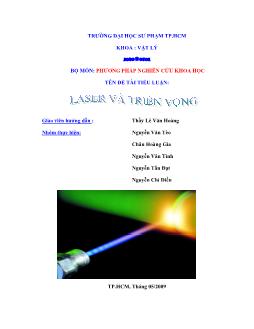 Tiểu luận Môn phương pháp nghiên cứu khoa học laser và triển vọng