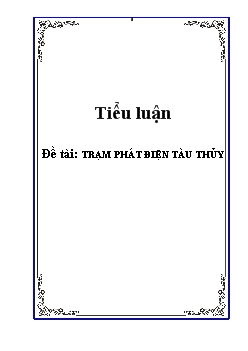 Tiểu luận Trạm phát điện tàu thủy